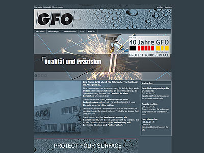 Internetauftritt der GFO GmbH in Gärtringen
